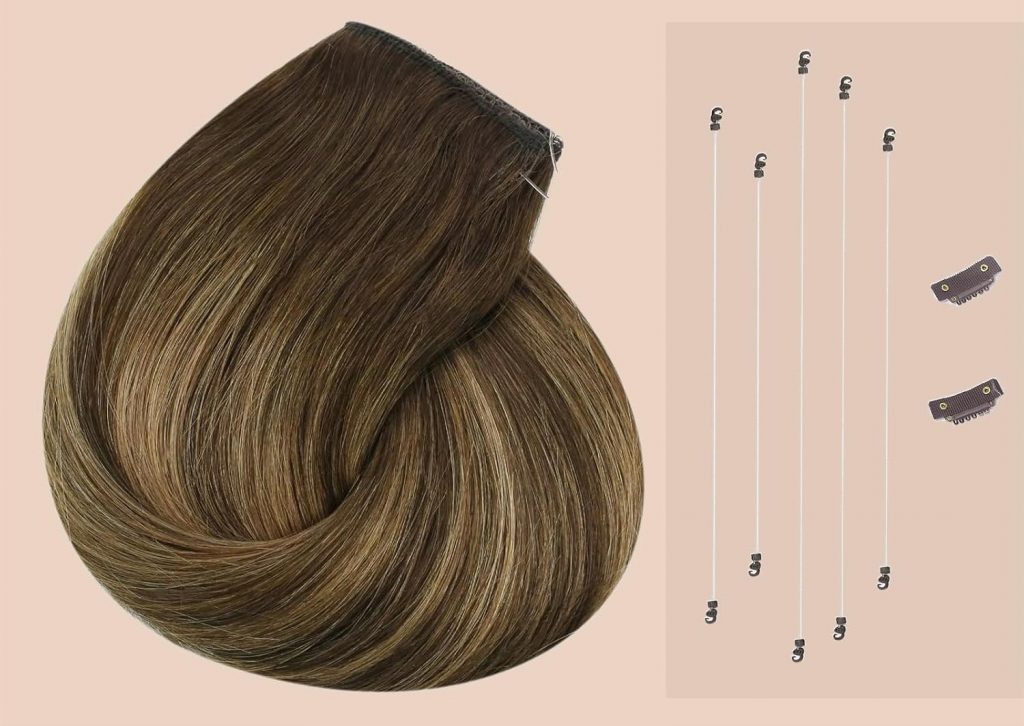 Sunny wire hair extensions replacement fishing line and velcro clips